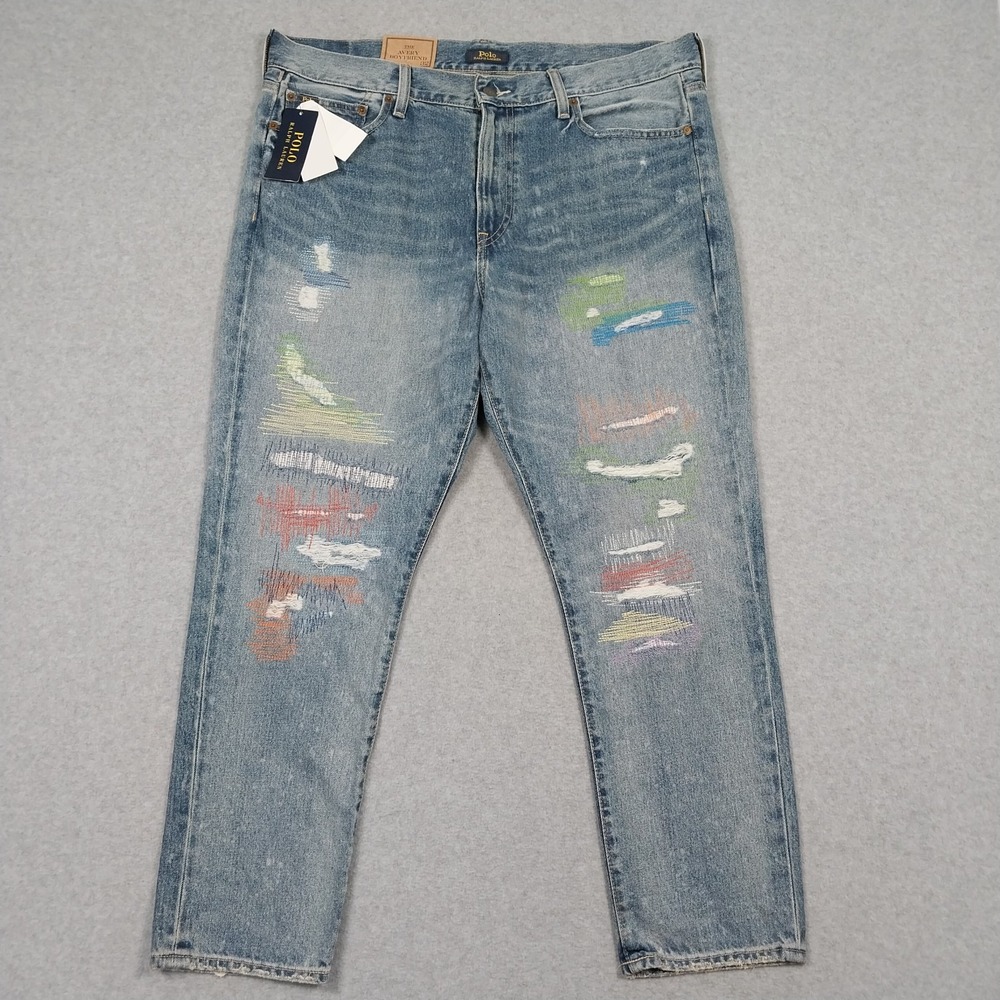 Polo Ralph Lauren Jeans Womens Size 32 Avery Boyfriend Threading Distressed NEW